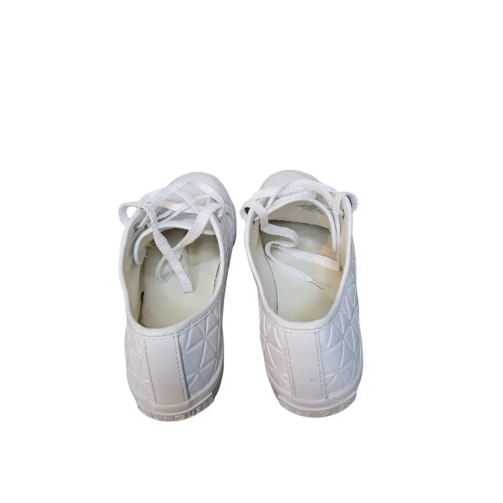 G By Guess Backer 2 Sneakers Women Sz‎ 8M White Lace Up Designer Boho
